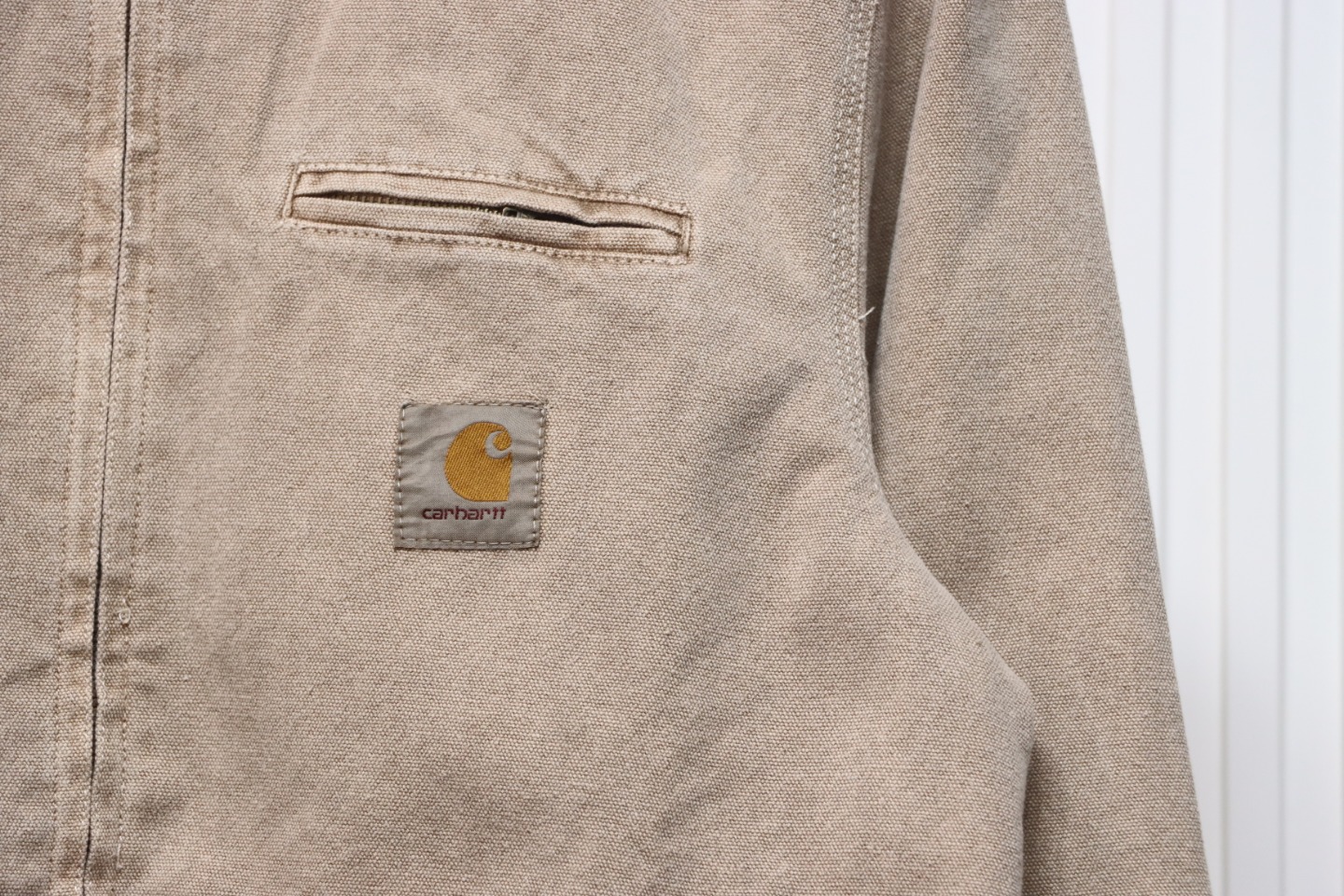 Carhartt Three-Color Canvas Work Jacket With Cotton Khaki