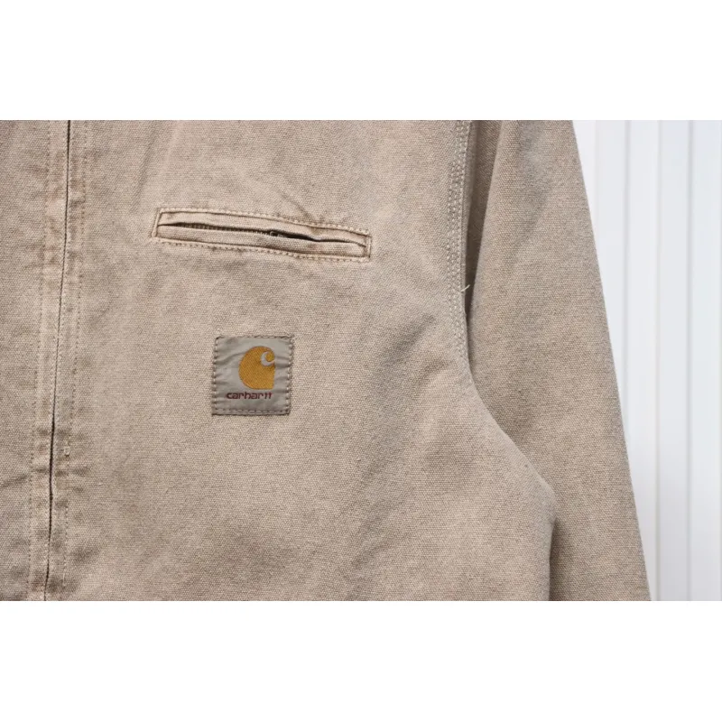 Carhartt Three-Color Canvas Work Jacket With Cotton Khaki