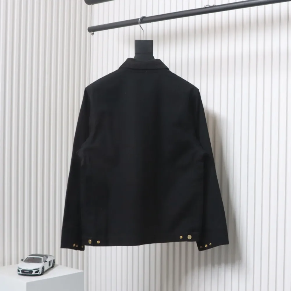 Carhartt Three-Color Canvas Work Jacket With Cotton Black