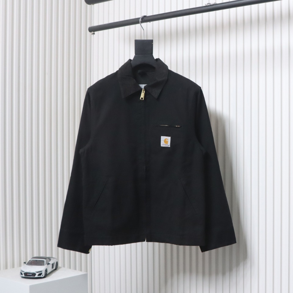 Carhartt Three-Color Canvas Work Jacket With Cotton Black