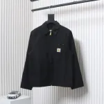 Carhartt Three-Color Canvas Work Jacket With Cotton Black
