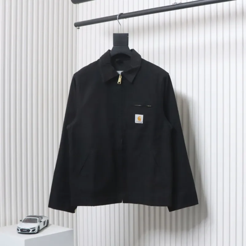 Carhartt Three-Color Canvas Work Jacket With Cotton Black