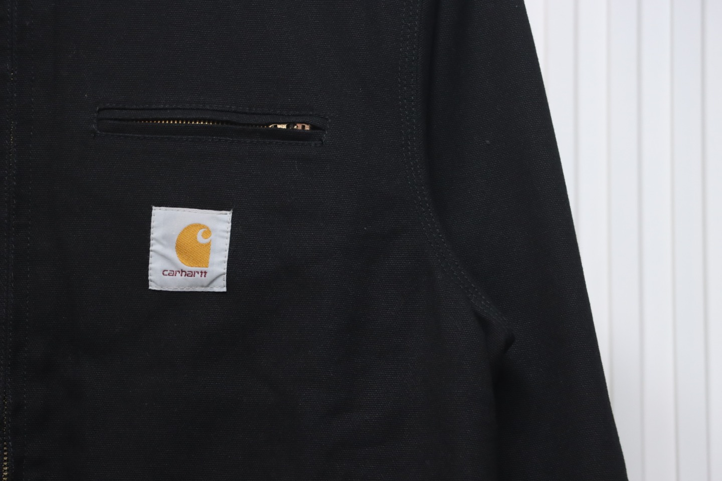 Carhartt Three-Color Canvas Work Jacket With Cotton Black