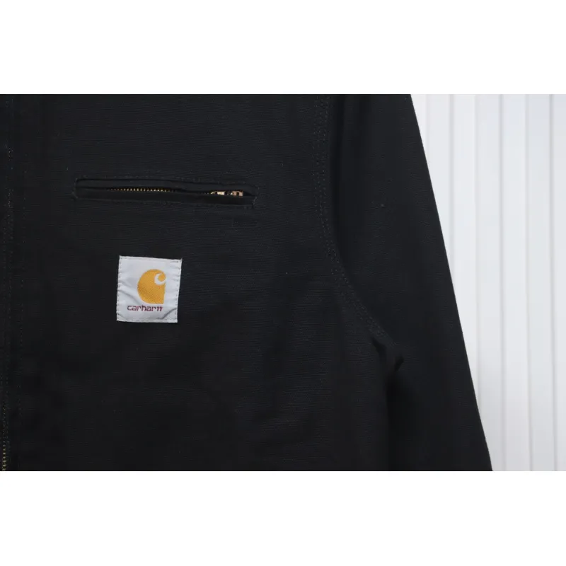 Carhartt Three-Color Canvas Work Jacket With Cotton Black