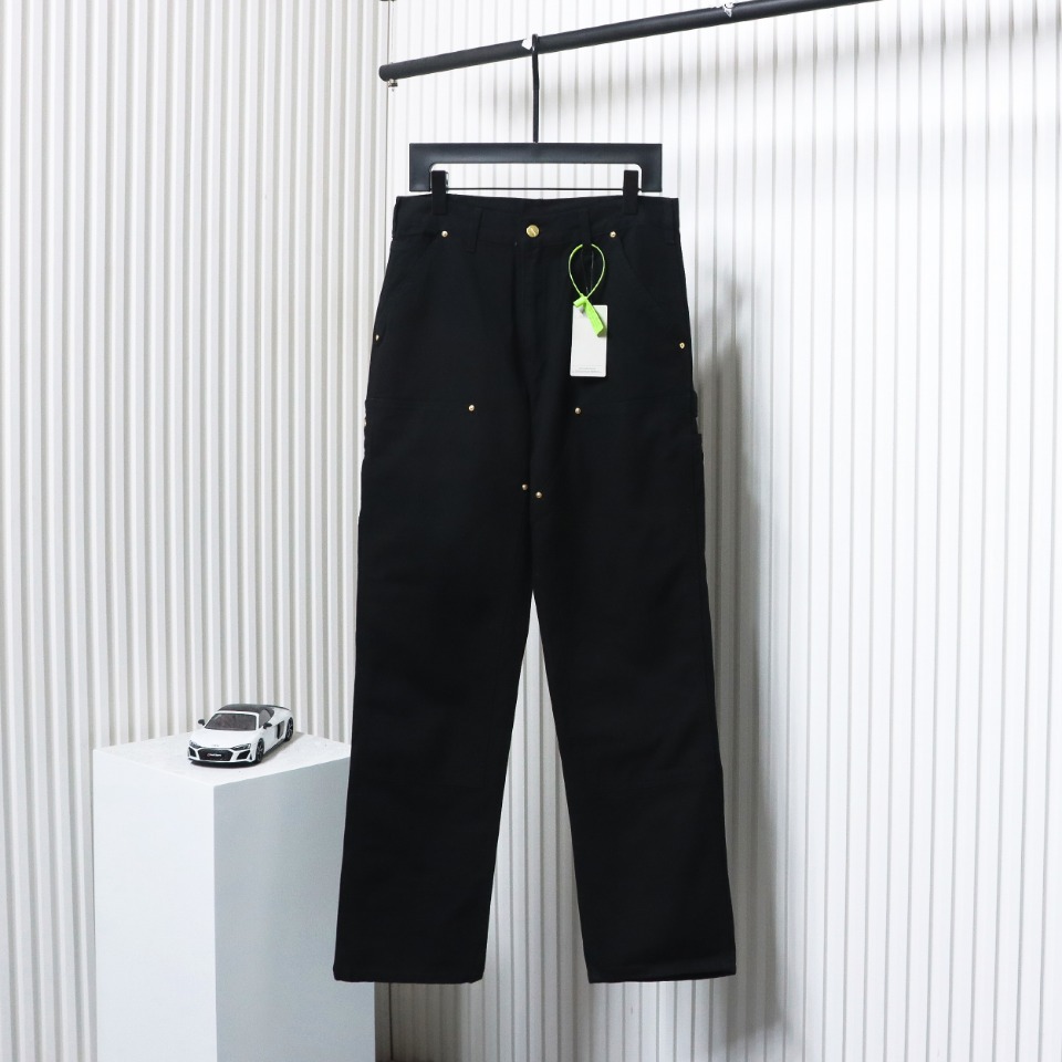 Carhartt Washed Distressed Canvas Overalls Lumberjack Pants Black