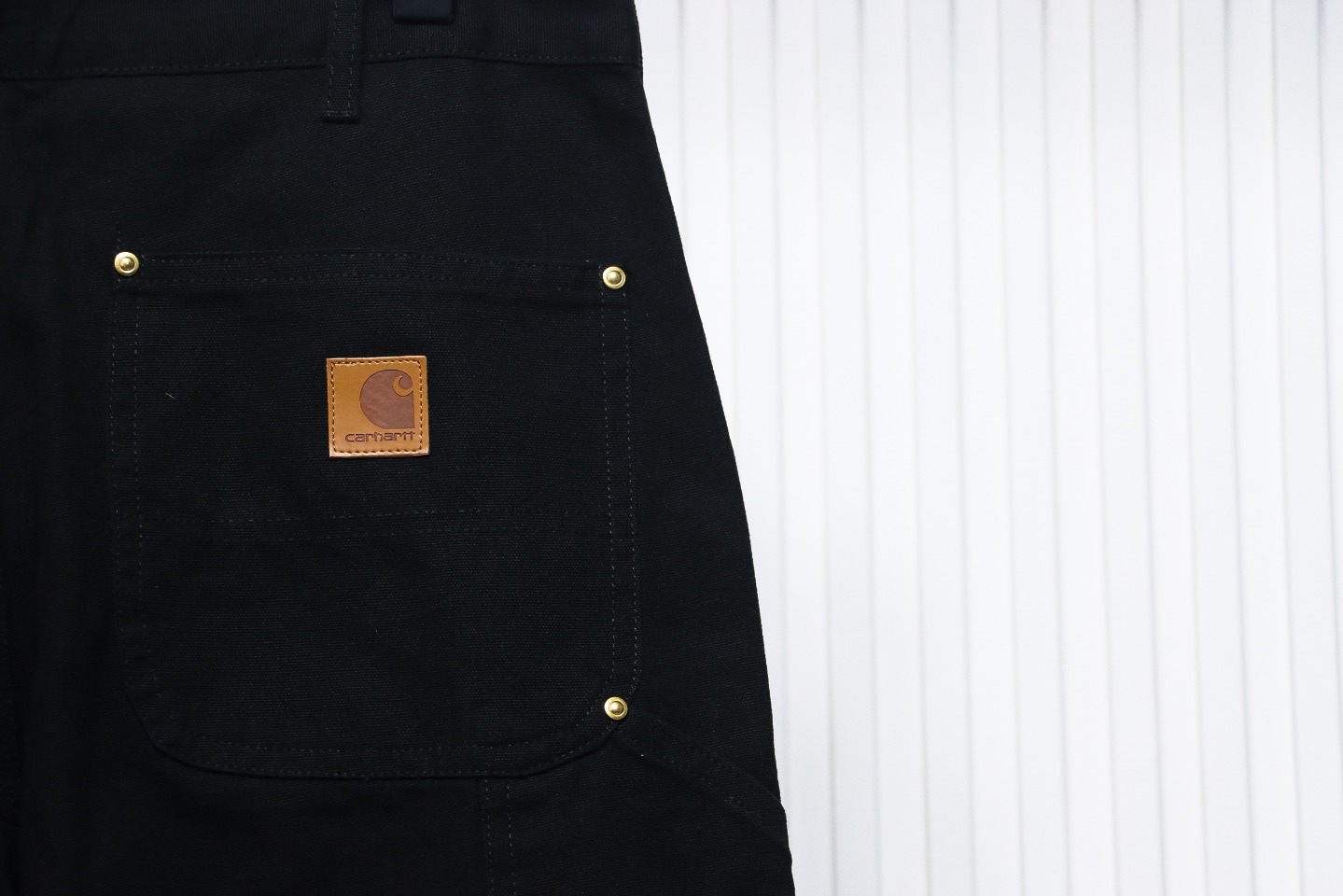 Carhartt Washed Distressed Canvas Overalls Lumberjack Pants Black