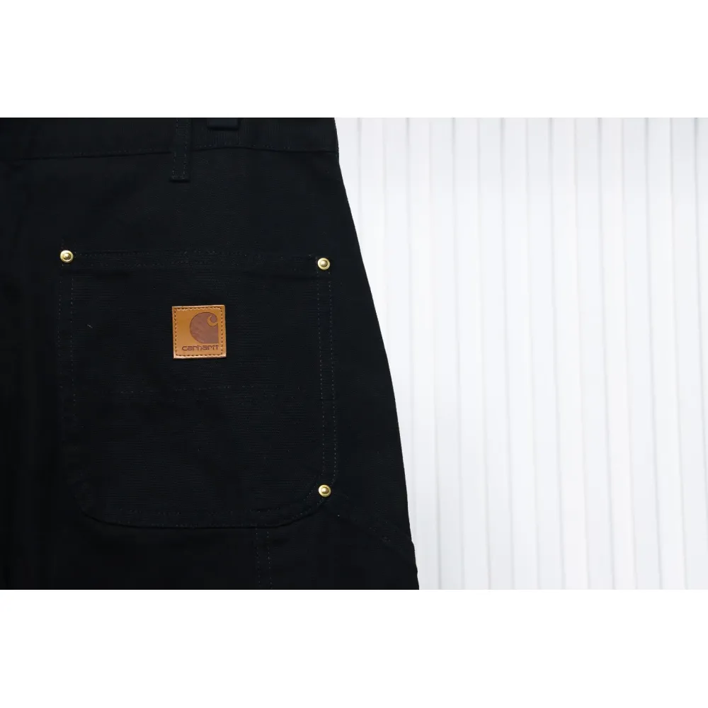Carhartt Washed Distressed Canvas Overalls Lumberjack Pants Black