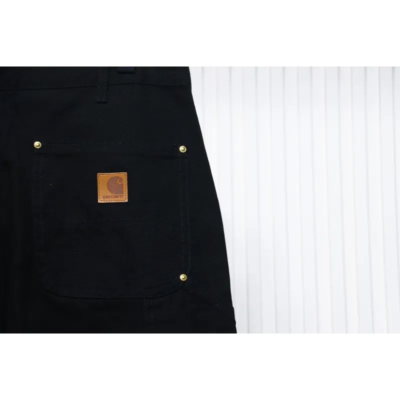 Carhartt Washed Distressed Canvas Overalls Lumberjack Pants Black
