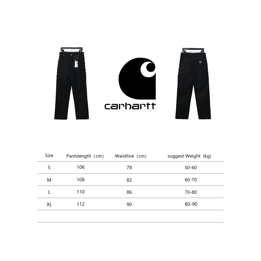 Carhartt Washed Distressed Canvas Overalls Lumberjack Pants Black