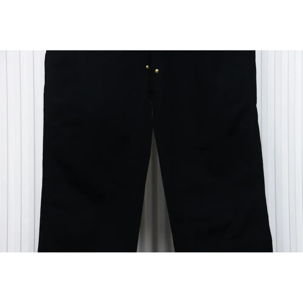 Carhartt Washed Distressed Canvas Overalls Lumberjack Pants Black