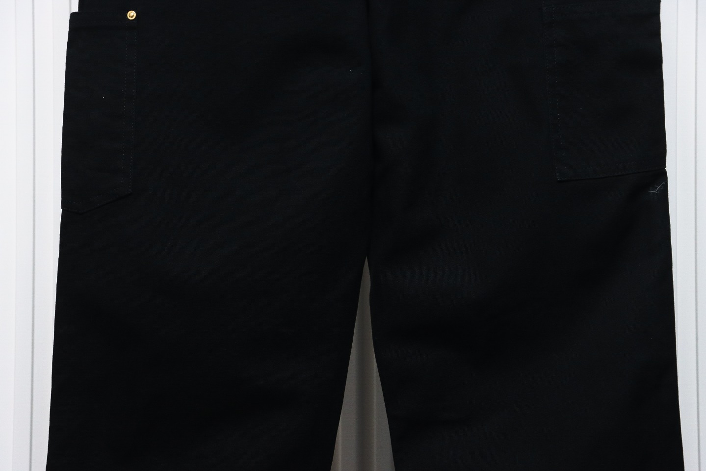 Carhartt Washed Distressed Canvas Overalls Lumberjack Pants Black