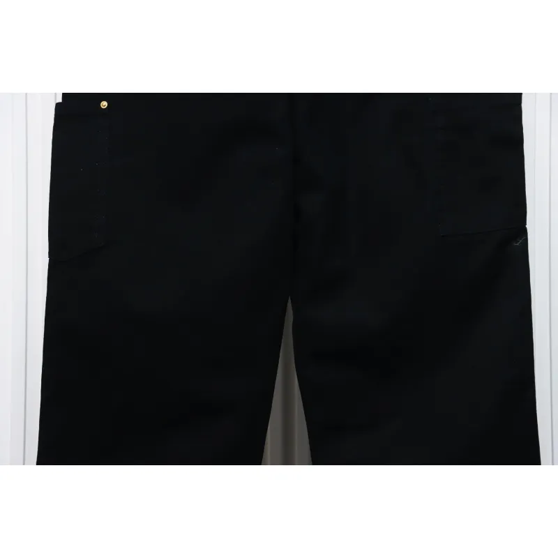 Carhartt Washed Distressed Canvas Overalls Lumberjack Pants Black