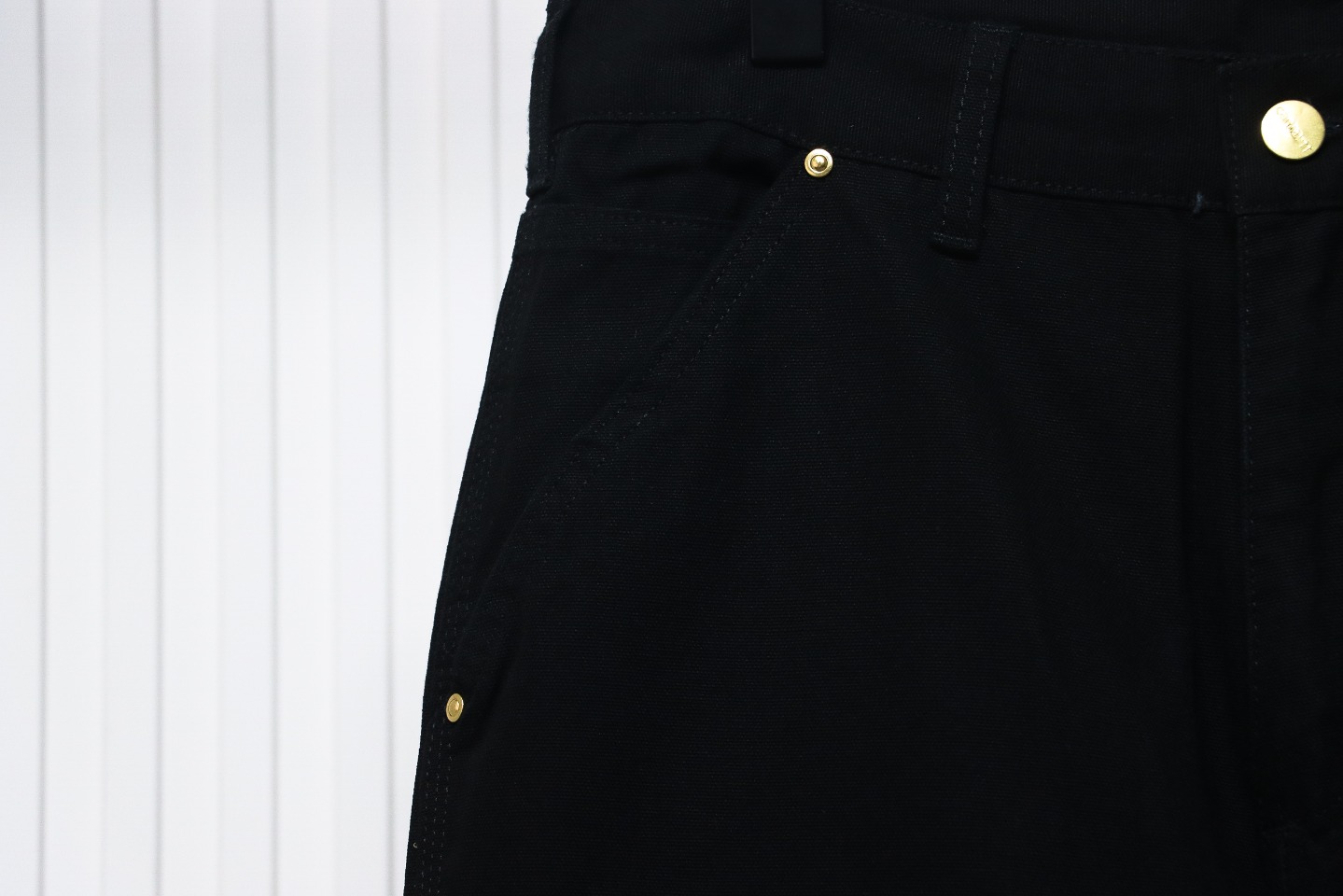 Carhartt Washed Distressed Canvas Overalls Lumberjack Pants Black