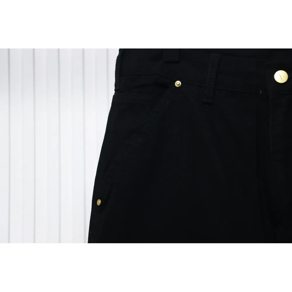 Carhartt Washed Distressed Canvas Overalls Lumberjack Pants Black