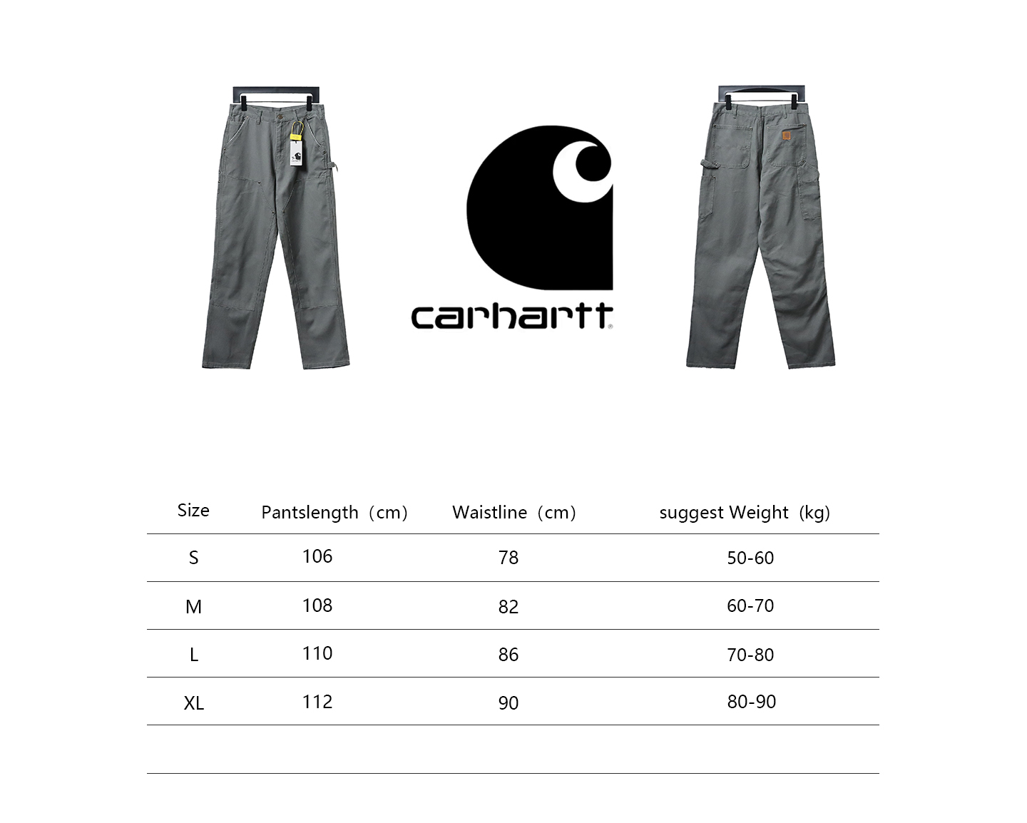 Carhartt Washed Distressed Canvas Overalls Lumberjack Pants Grey