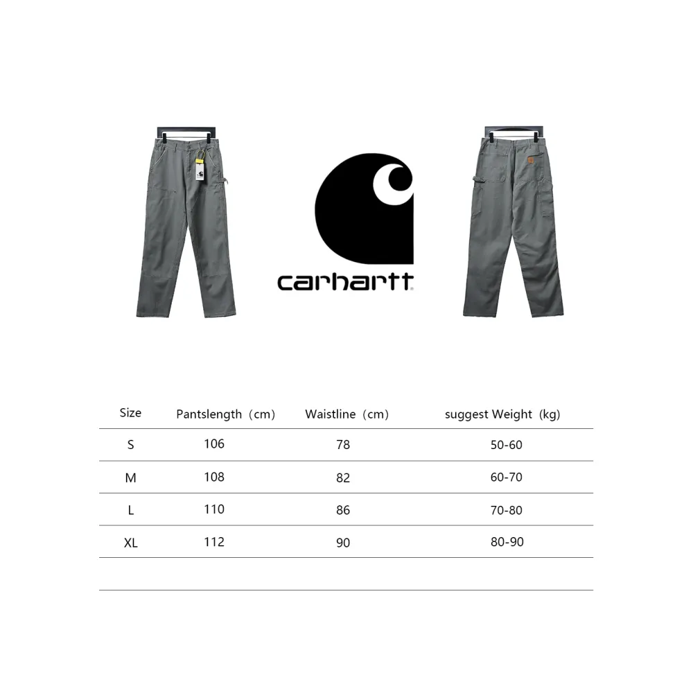 Carhartt Washed Distressed Canvas Overalls Lumberjack Pants Grey