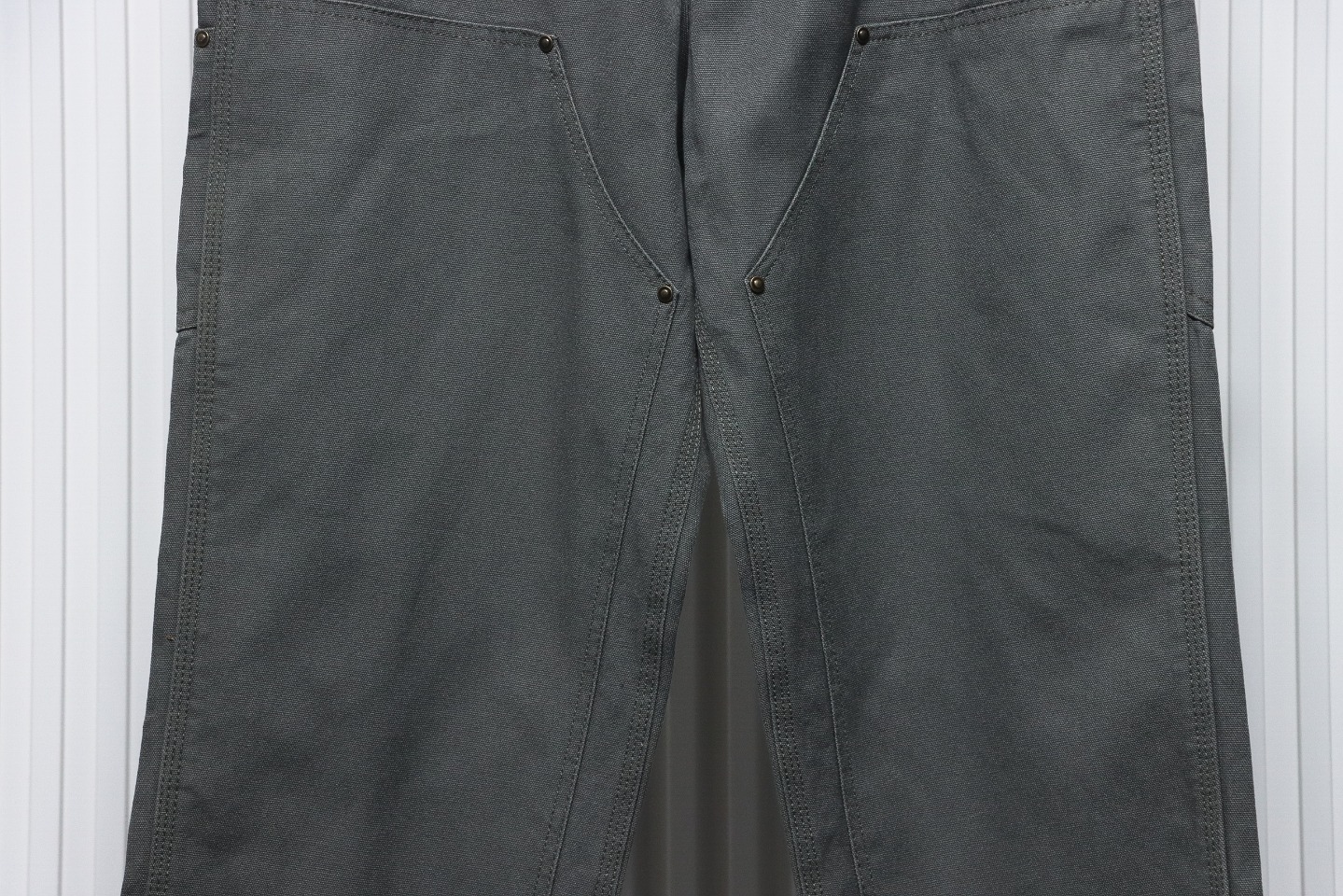 Carhartt Washed Distressed Canvas Overalls Lumberjack Pants Grey