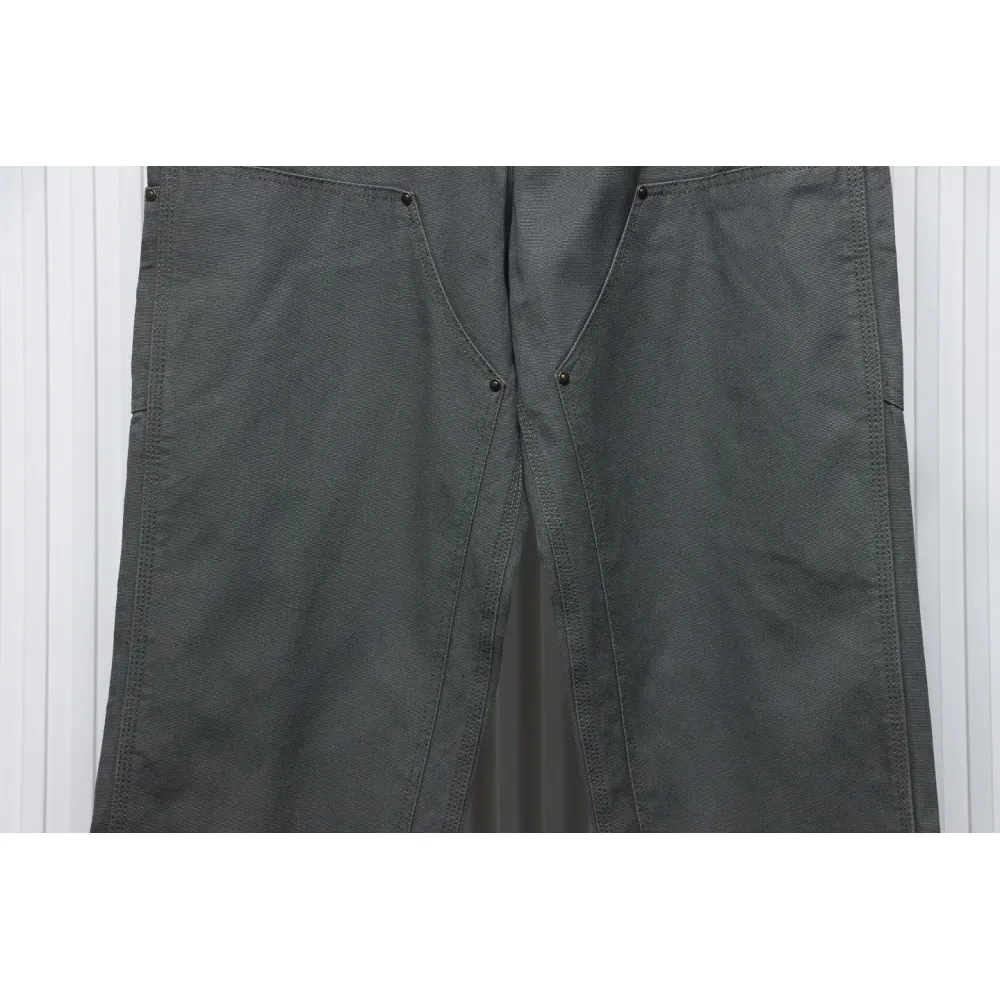 Carhartt Washed Distressed Canvas Overalls Lumberjack Pants Grey