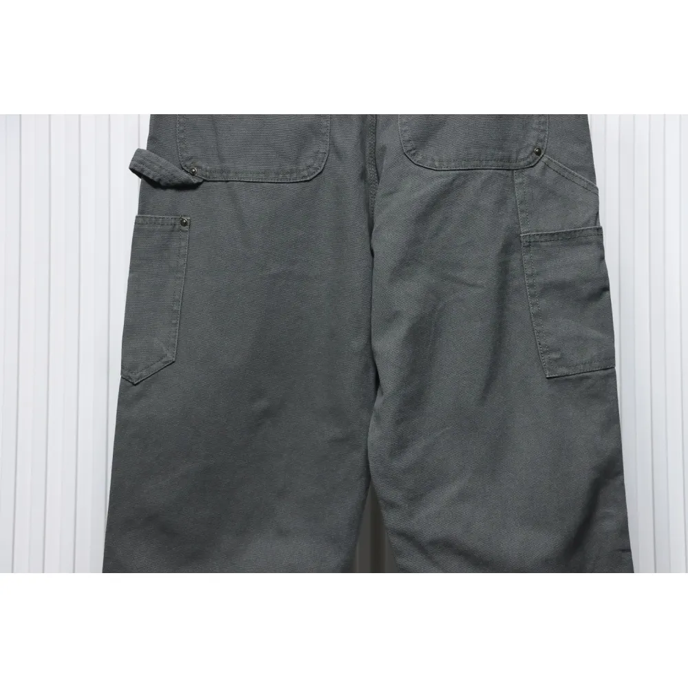 Carhartt Washed Distressed Canvas Overalls Lumberjack Pants Grey