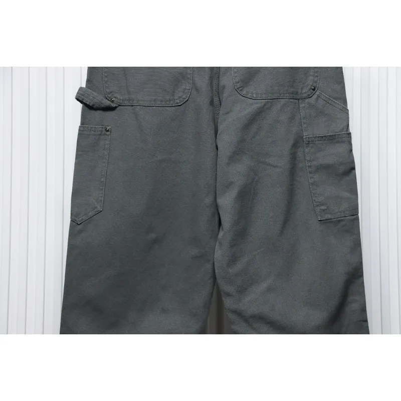 Carhartt Washed Distressed Canvas Overalls Lumberjack Pants Grey
