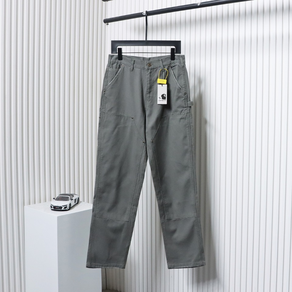 Carhartt Washed Distressed Canvas Overalls Lumberjack Pants Grey