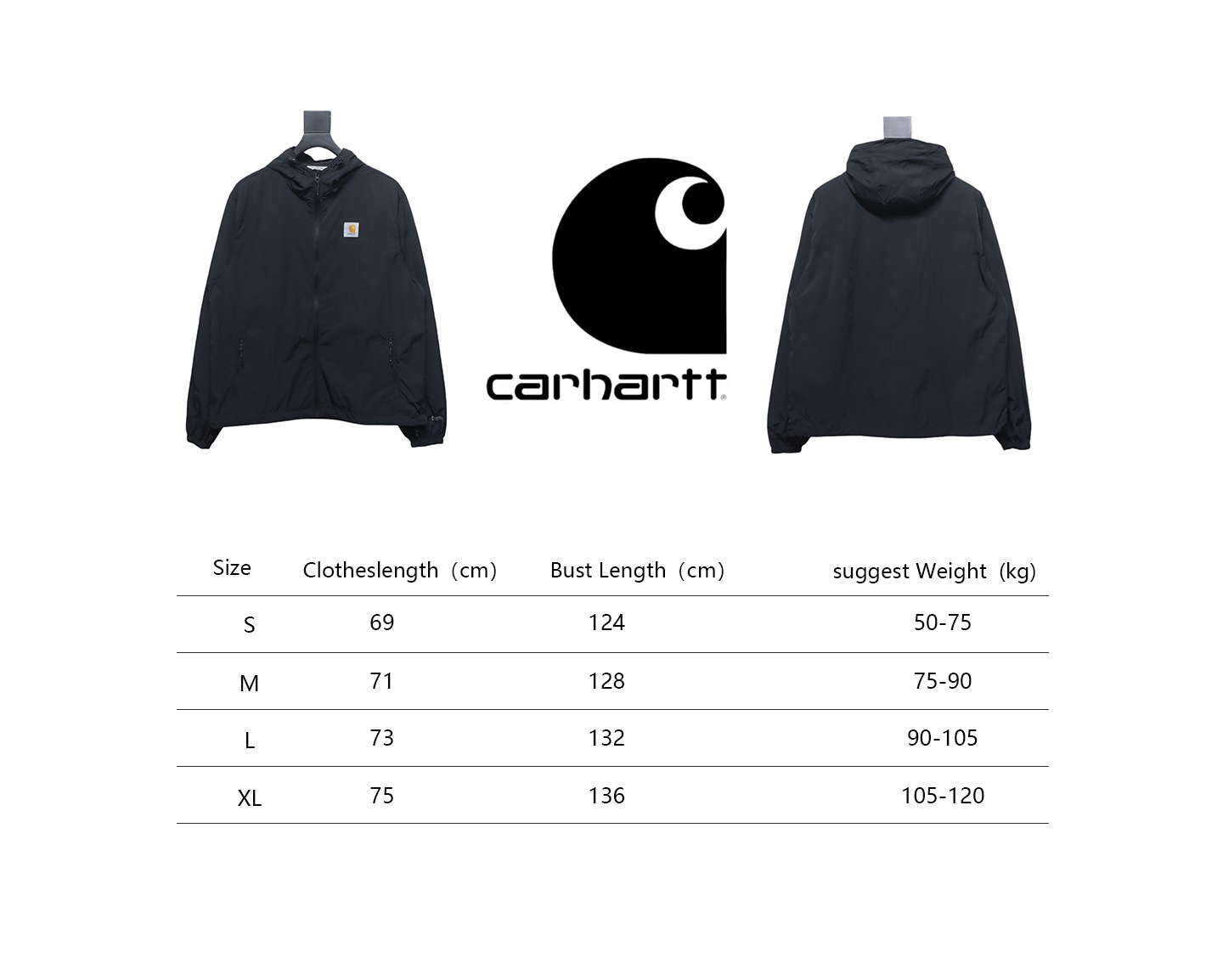 Carhartt Wip Grayson Hooded Ultralight Sun Protection Jacket Black