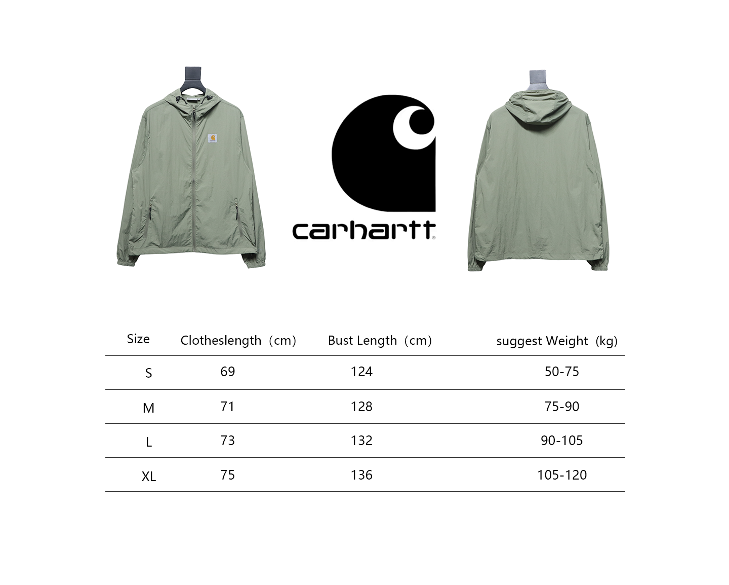 Carhartt Wip Grayson Hooded Ultralight Sun Protection Jacket Green