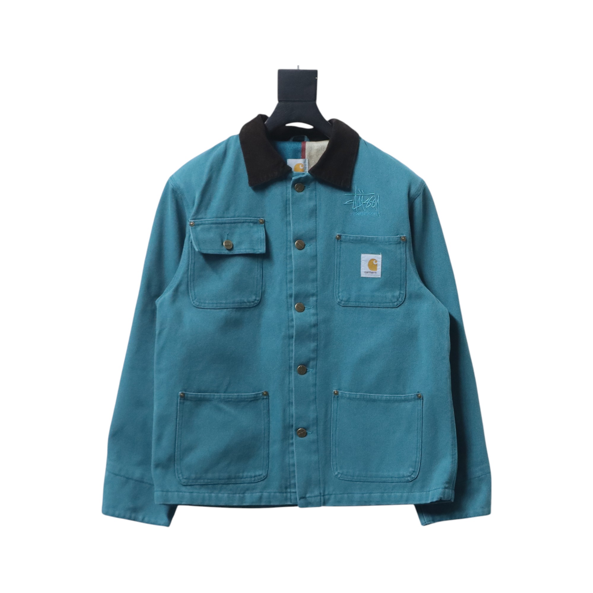 Carhartt x Stussy God-Level Co-Branded Workwear Jacket Blue