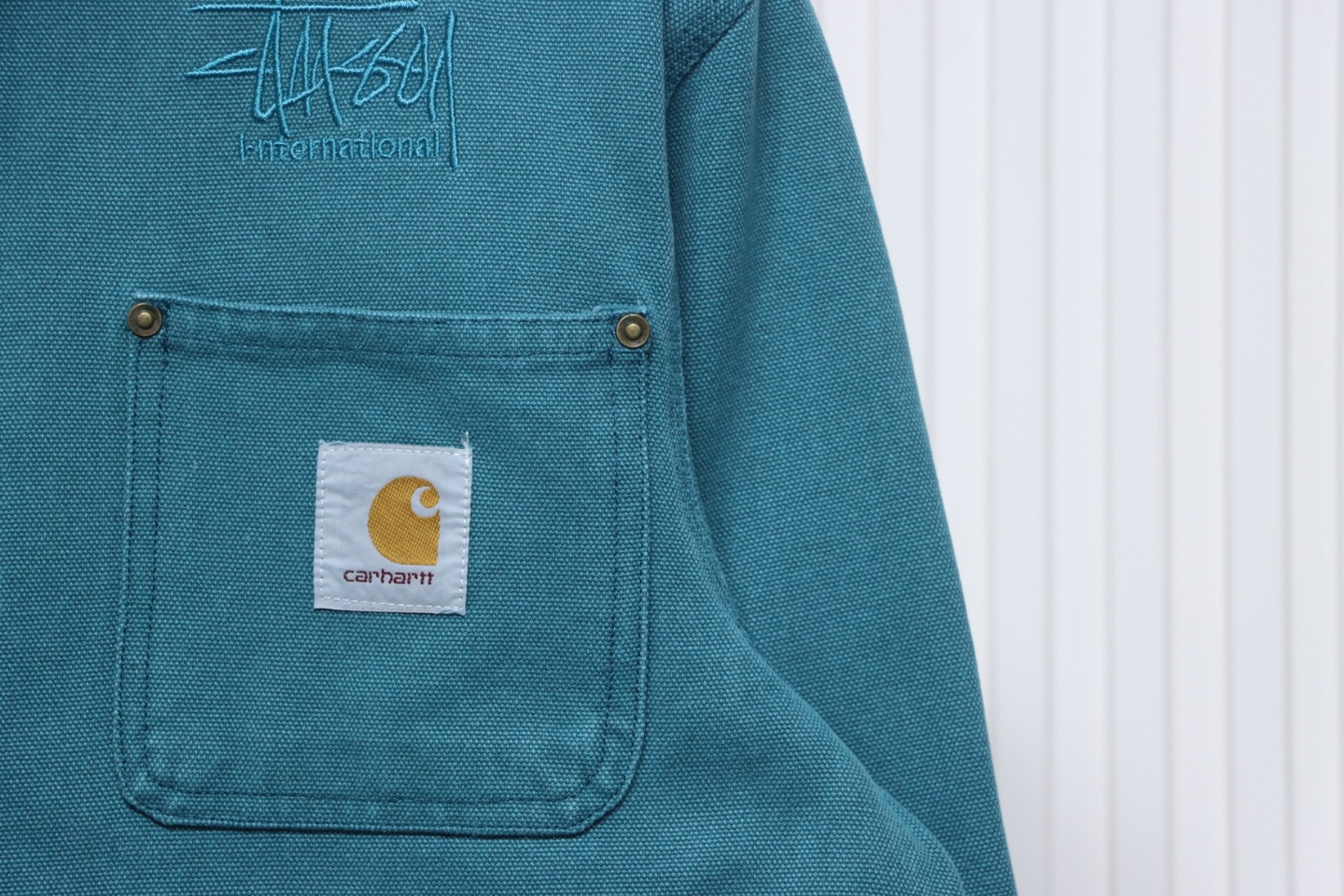 Carhartt x Stussy God-Level Co-Branded Workwear Jacket Blue