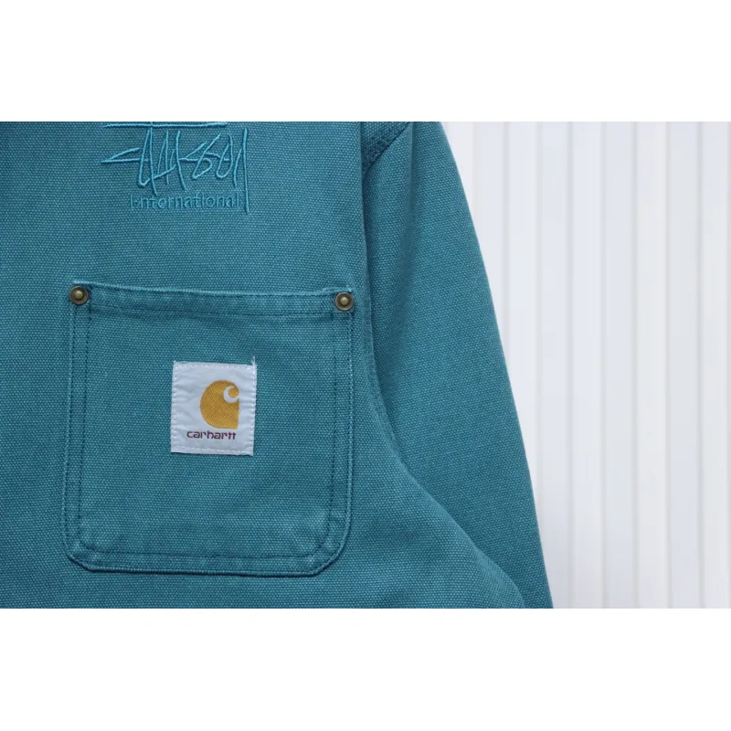 Carhartt x Stussy God-Level Co-Branded Workwear Jacket Blue