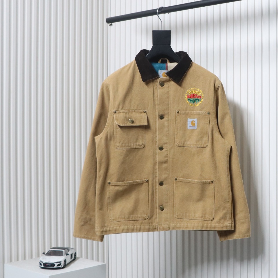 Carhartt x Stussy God-Level Co-Branded Workwear Jacket Khaki