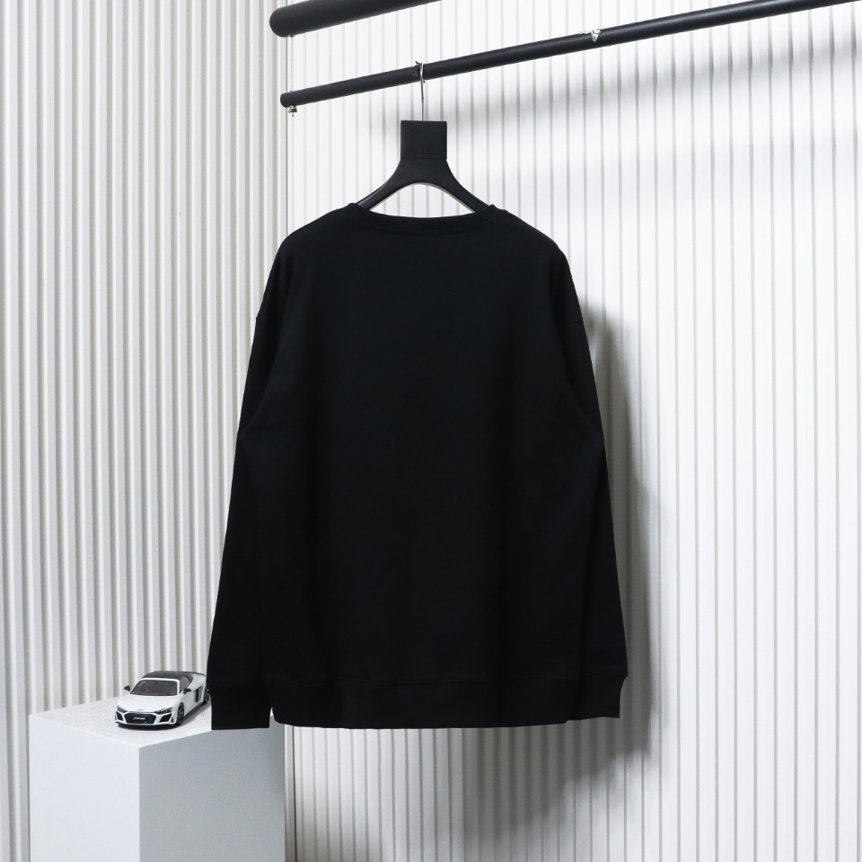 Balenciaga 24Fw Letter Heart-Shaped Printed Round Neck Hoodie Black