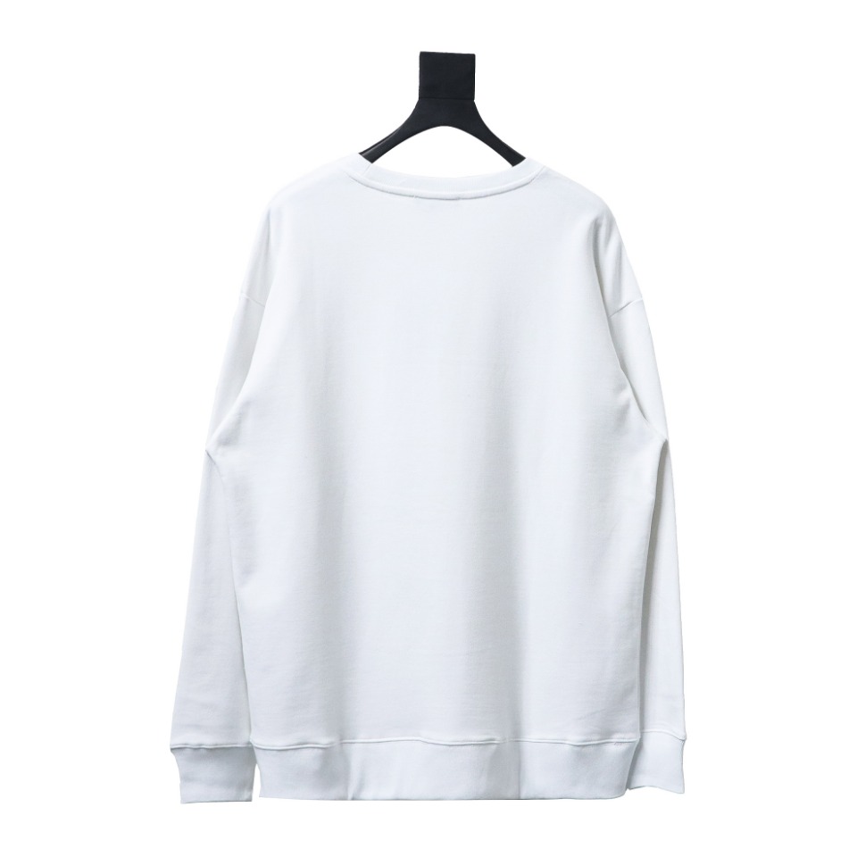 Balenciaga 24Fw Letter Heart-Shaped Printed Round Neck Hoodie White