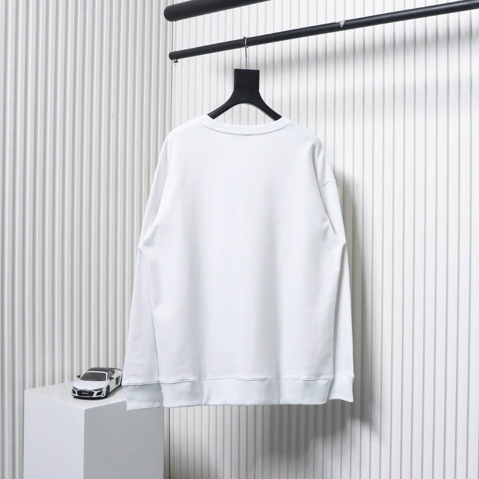 Balenciaga 24Fw Letter Heart-Shaped Printed Round Neck Hoodie White