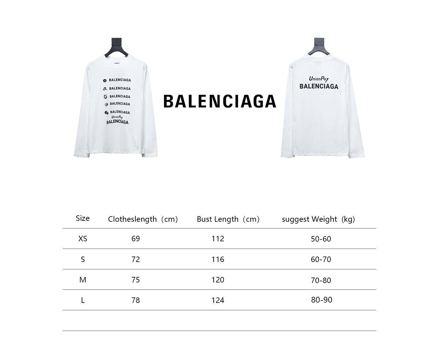 Balenciaga 24S Letter Round Neck Hoodie White