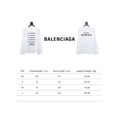 Balenciaga 24S Letter Round Neck Hoodie White 02