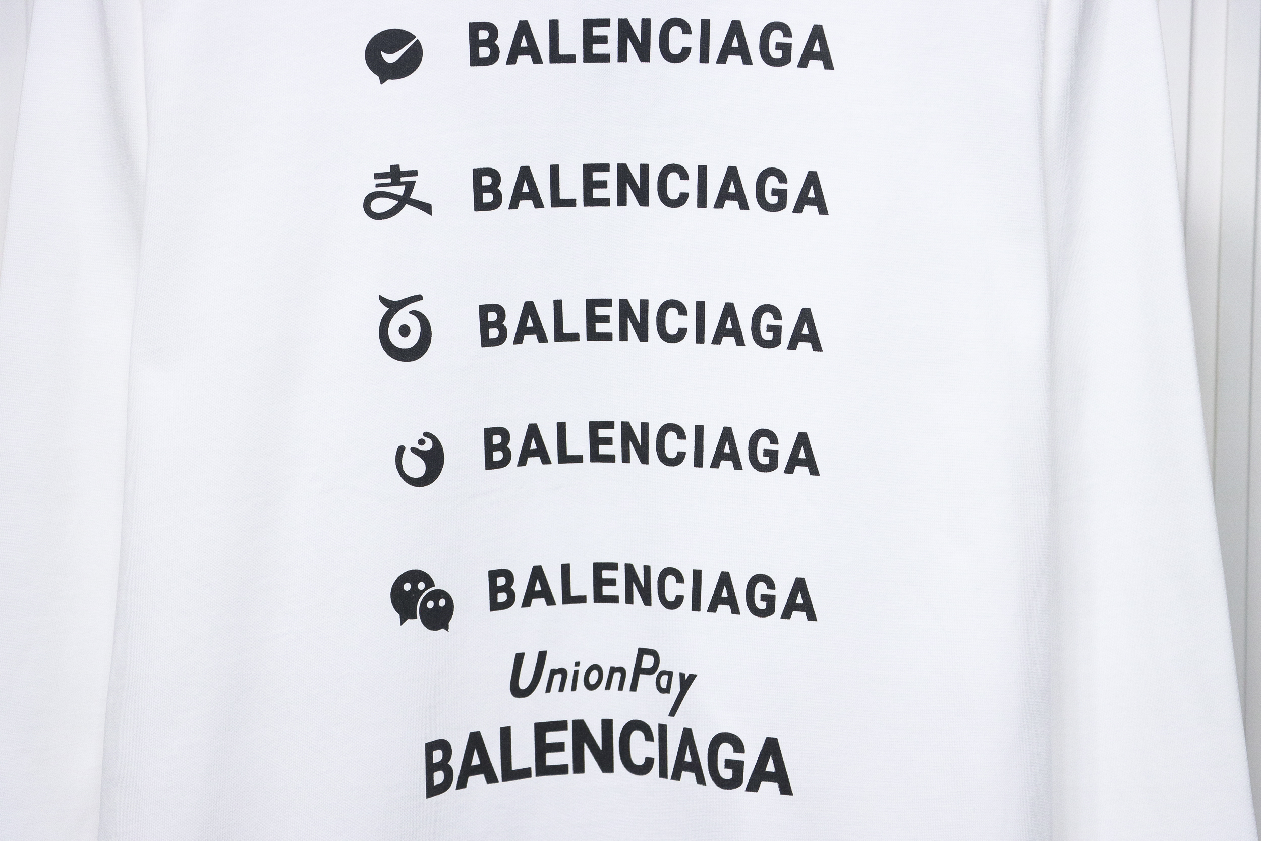 Balenciaga 24S Letter Round Neck Hoodie White