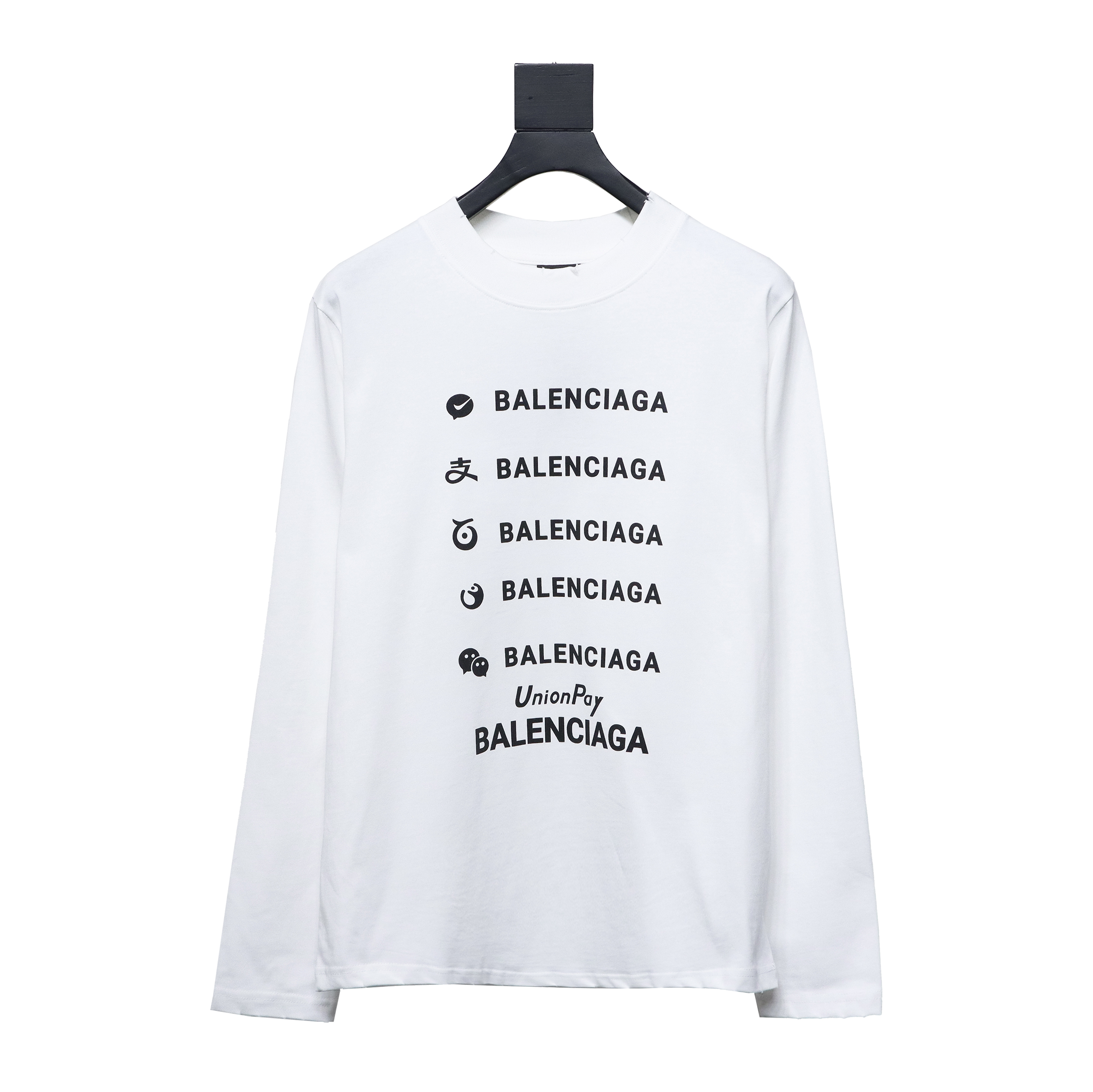 Balenciaga 24S Letter Round Neck Hoodie White