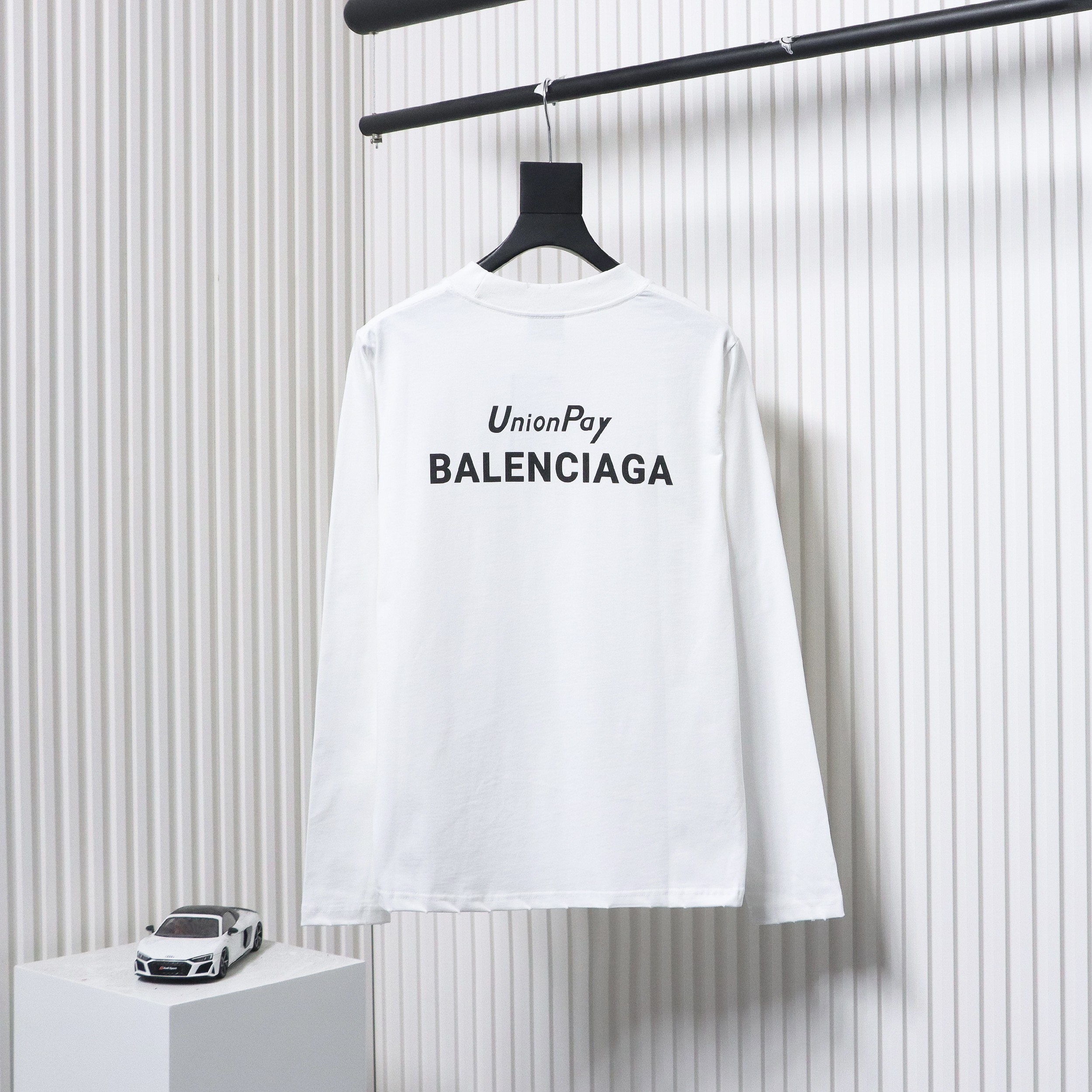 Balenciaga 24S Letter Round Neck Hoodie White