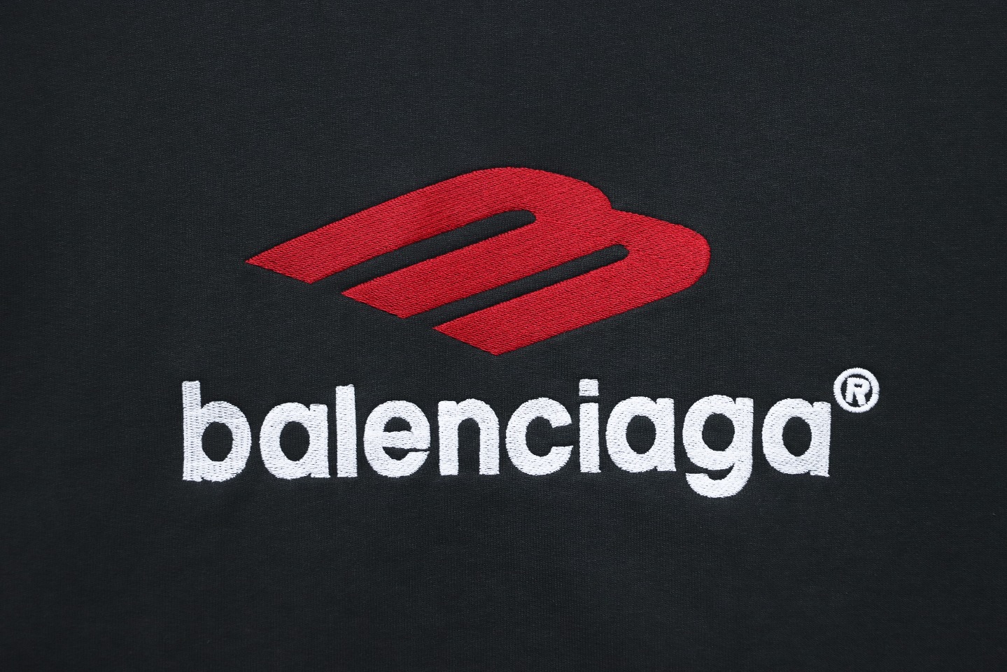 Balenciaga 3M Embroidered Front And Rear Splicing Round Neck Hoodie Black