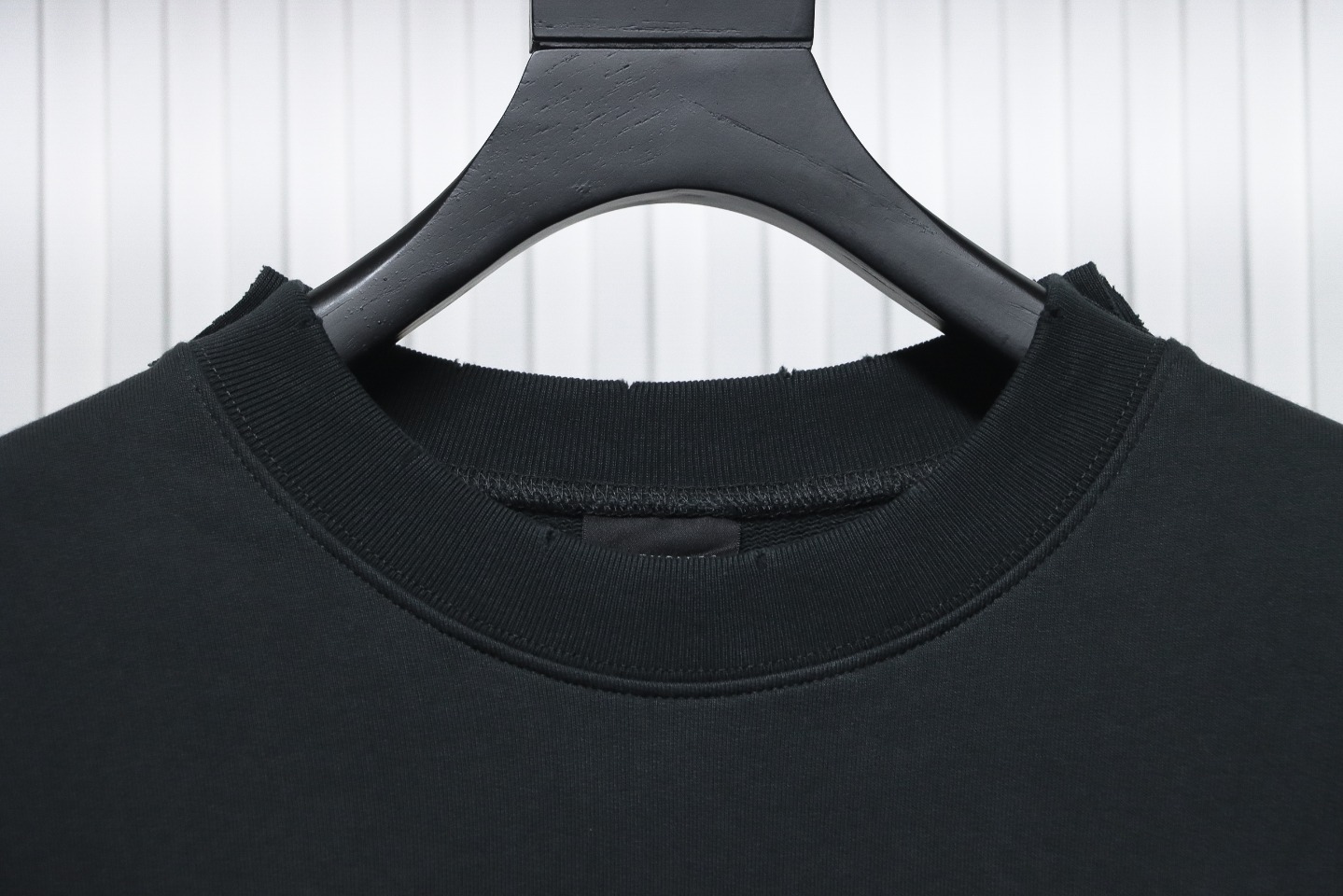 Balenciaga 3M Embroidered Front And Rear Splicing Round Neck Hoodie Black