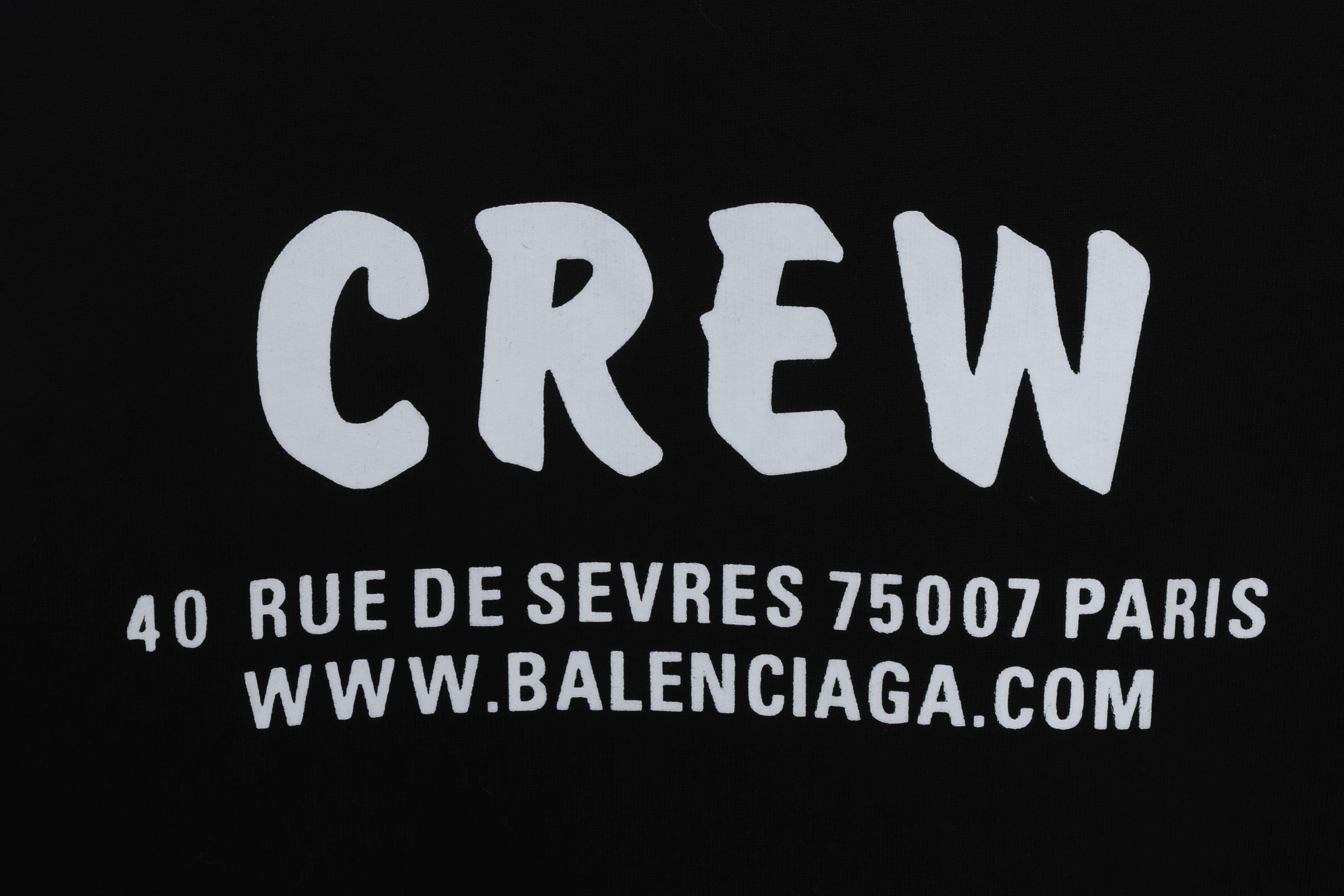 Balenciaga CREW Slogan Printed Hoodie