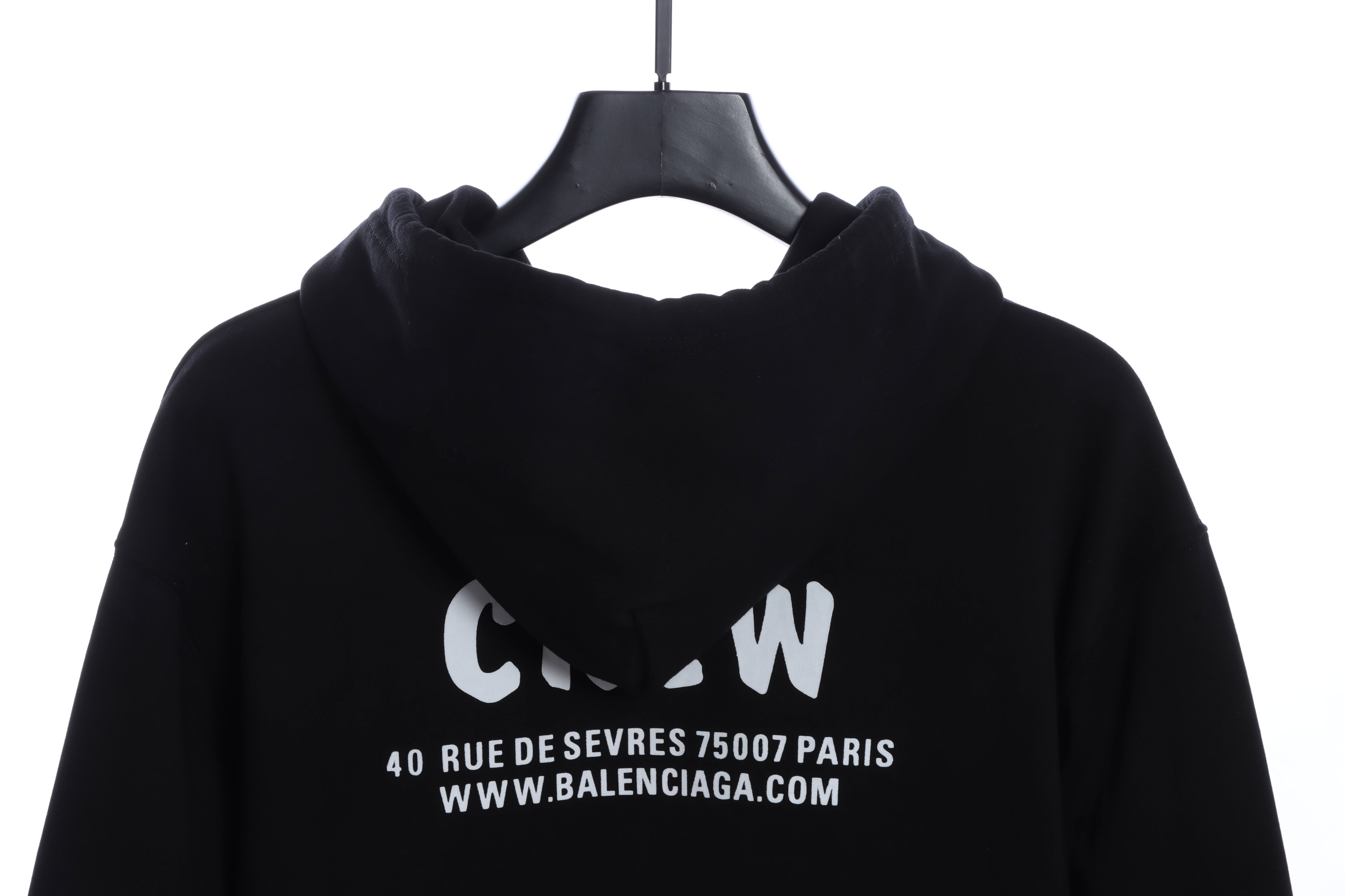 Balenciaga CREW Slogan Printed Hoodie