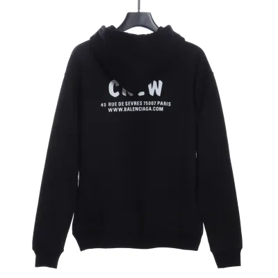 Balenciaga CREW Slogan Printed Hoodie 02