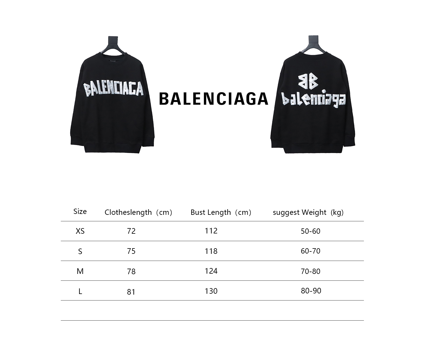 Balenciaga Floral Paper Tape Round Neck Hoodie White Text