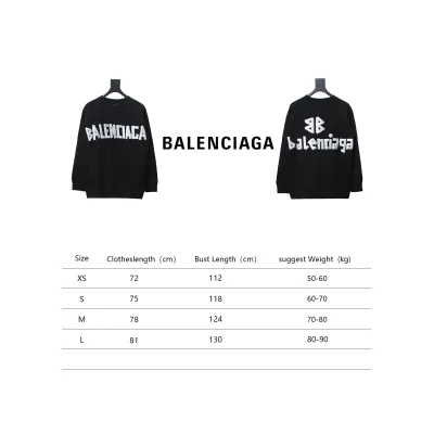 Balenciaga Floral Paper Tape Round Neck Hoodie White Text 02