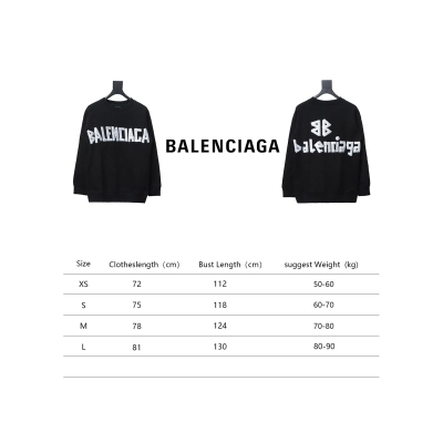 Balenciaga Floral Paper Tape Round Neck Hoodie White Text 02