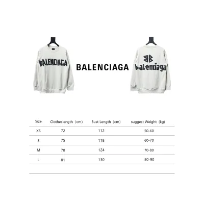 Balenciaga Floral Paper Tape Round Neck Hoodie Black Text 02