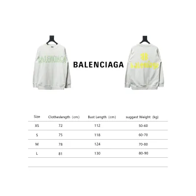 Balenciaga Floral Paper Tape Round Neck Hoodie Yellow Green Text 02