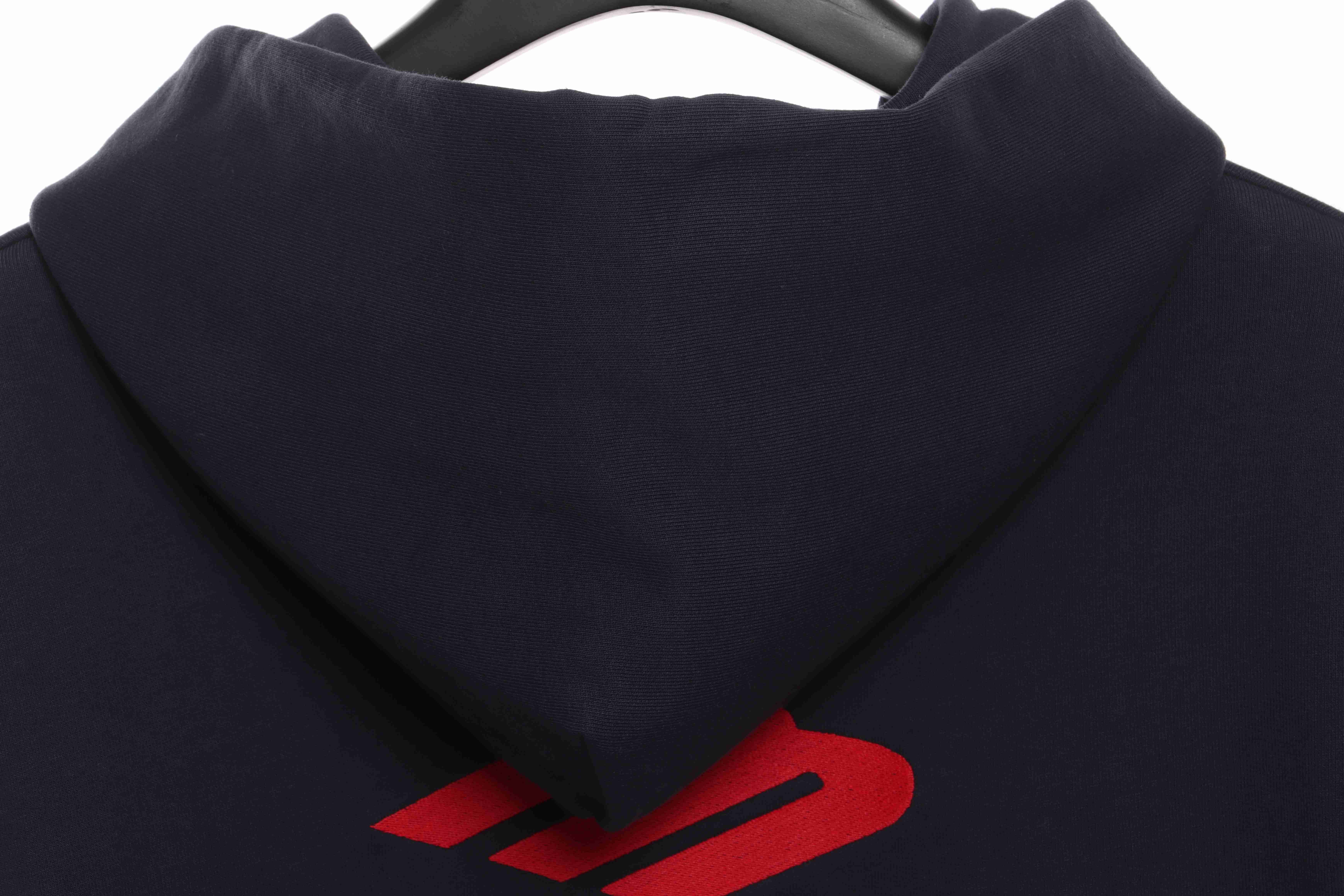 Balenciaga Front And Rear Red Double M Hoodie